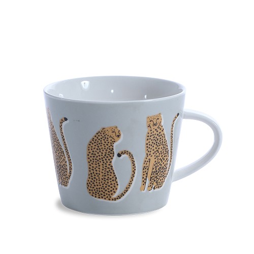 Bucket Mug Leopard Grey